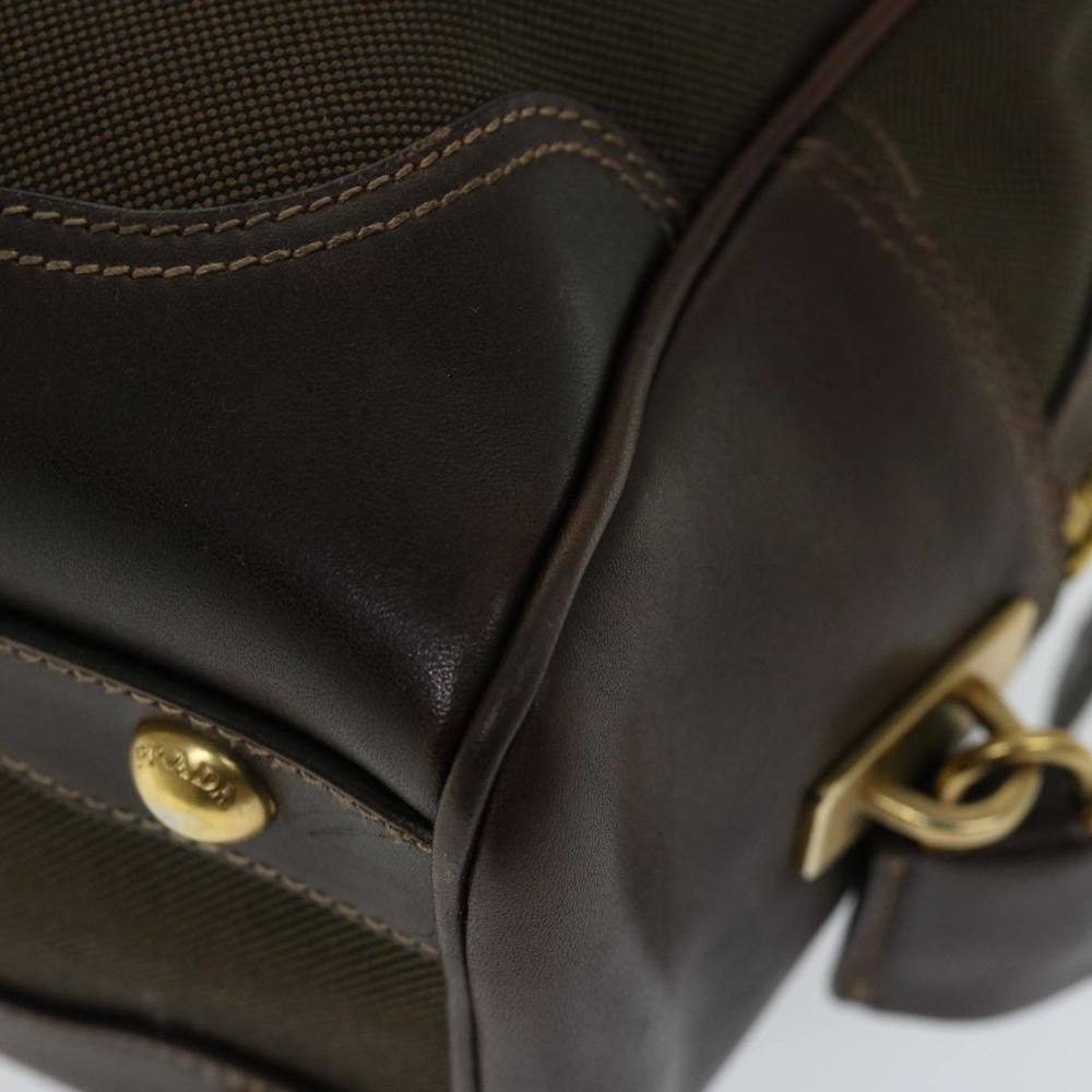 PRADA Mini Boston Bag Boston Bag Canvas Leather Brown Auth hk1091 - Picture 15 of 16